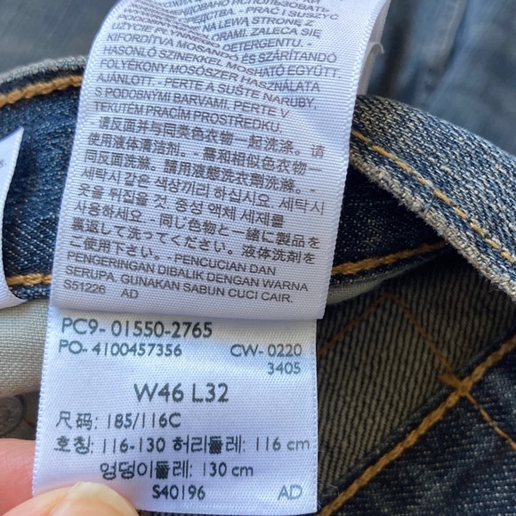 Levi’s 550 relaxed jean loose through thigh tapered leg cotton 46 X 32 - Picture 12 of 17